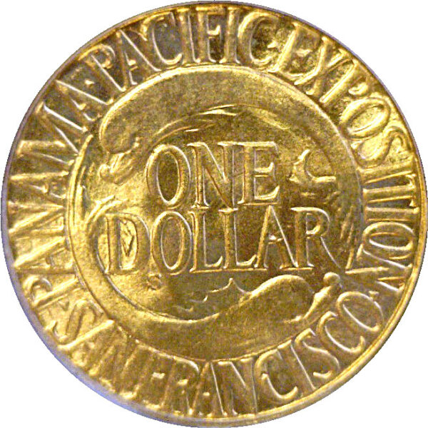 1915-S $1 Panama-Pacific Gold Commemorative  -  PCGS MS-66 - Image 3