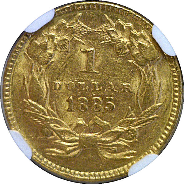 1885 One Dollar Gold Coin. -  NGC AU-58 - Image 3