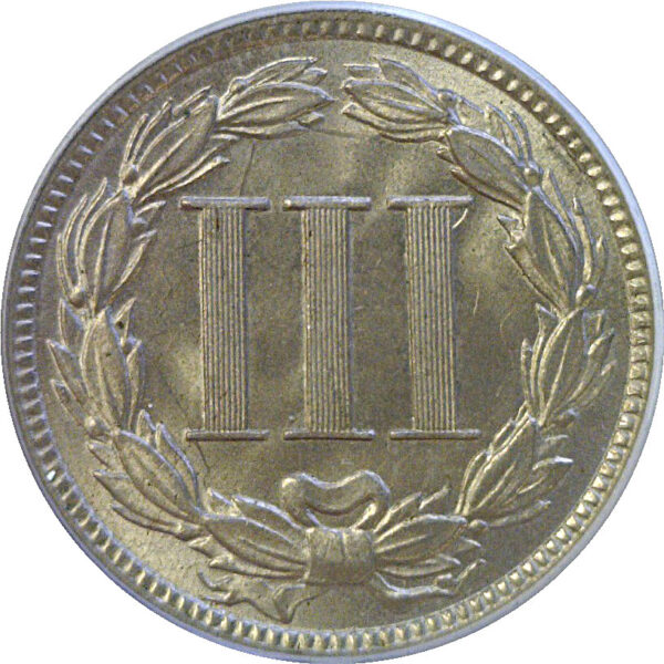 1888 Nickel Three Cent  -  PCGS MS-64 - Image 3
