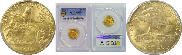 1915-S $2 1/2 Panama-Pacific Gold Commemorative  -  PCGS MS-66+