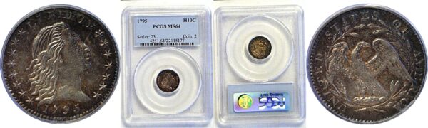 1795 Flowing Hair Half Dime.  -  PCGS MS-64