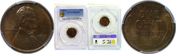 1920-S Lincoln Cent  -  PCGS MS-64 BN