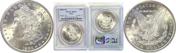 1883-CC Morgan Dollar. -  PCGS MS-65