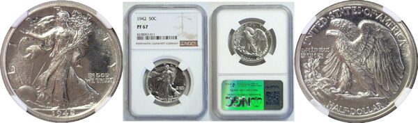 1942 Walking Liberty Half Dollar. -  NGC PF-67