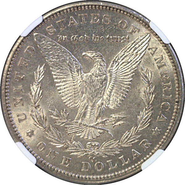 1890-CC Tail Bar.  Morgan Dollar. -  NGC AU-58 - Image 3
