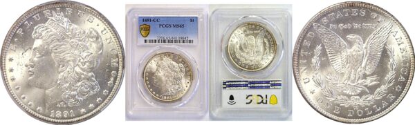 1891-CC Morgan Dollar. -  PCGS MS-65