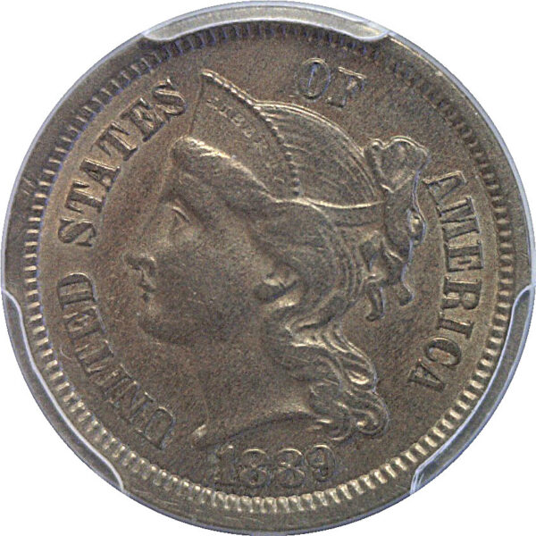 1889 Nickel Three Cent. -  PCGS AU-58 - Image 2