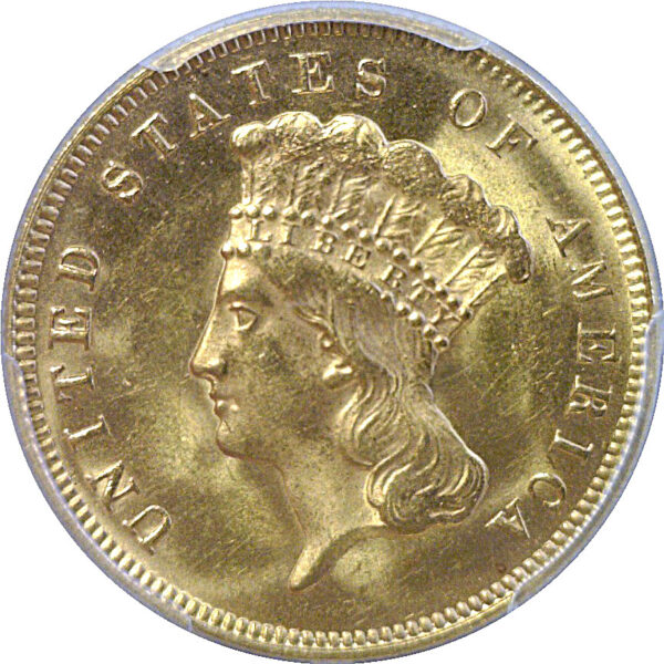 1878 $3 Princess  -  PCGS MS-64  CAC - Image 2