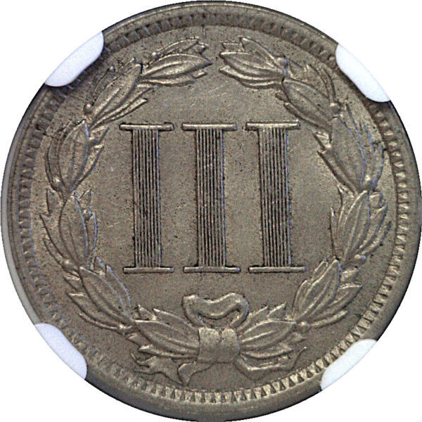 1888 Nickel Three Cent. -  NGC AU-58 - Image 3