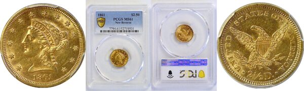 1861 $2 1/2 Liberty  -  PCGS MS-61