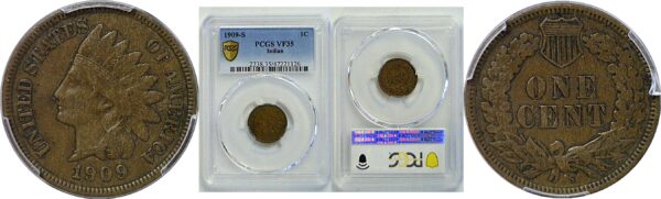 1909-S Indian Head Cent  -  PCGS VF-35