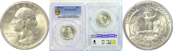 1932-D Washington Quarter  -  PCGS AU-55