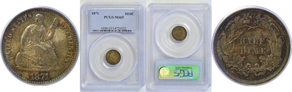 1871 Seated Liberty Half Dime  -  PCGS MS-65