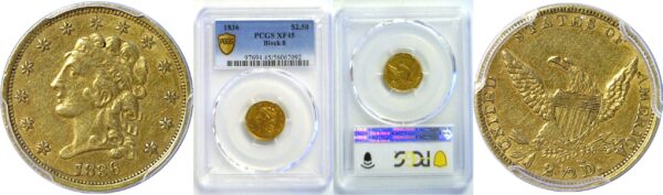 1836 $2 1/2 Classic  -  PCGS XF-45