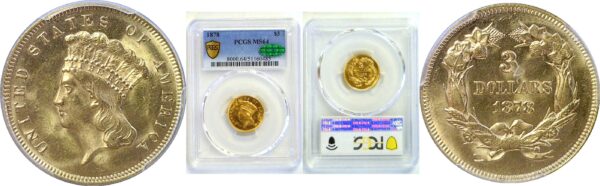 1878 $3 Princess  -  PCGS MS-64  CAC