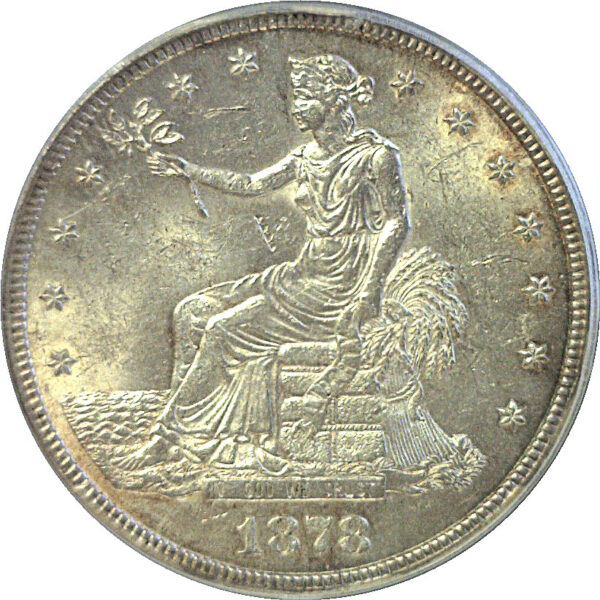 1878-CC Trade Dollar. -  PCGS MS-60.  CAC - Image 2