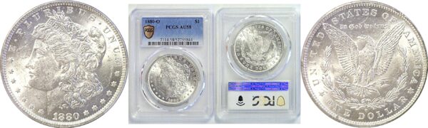 1880-O Morgan Dollar. -  PCGS AU-58