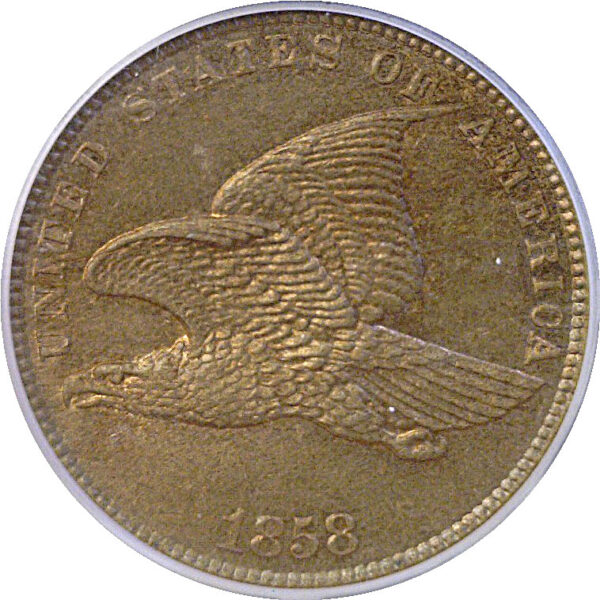 1858 Small Letters.  Flying Eagle Cent  -  PCGS MS-62 - Image 2