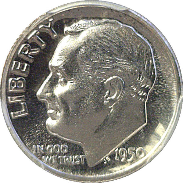 1950 Roosevelt Dime  -  PCGS PR-67 - Image 2