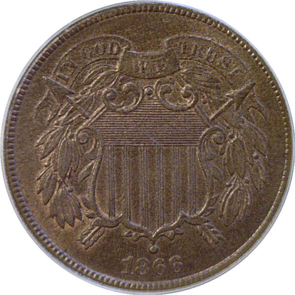 1866 Two Cent Piece  -  PCGS MS-64 RB - Image 2