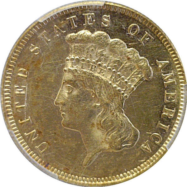 1874 $3 Princess  -  PCGS MS-61 - Image 2