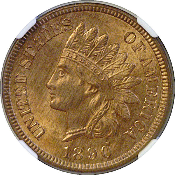 1890 Indian Head Cent  -  NGC MS-65 RB - Image 2
