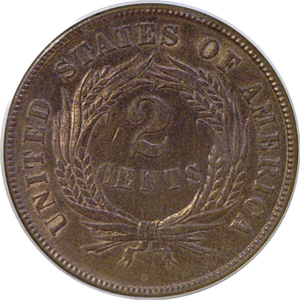 1866 Two Cent Piece  -  PCGS MS-64 RB - Image 3