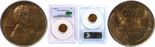 1931-S Lincoln Cent  -  PCGS MS-64 RB  CAC