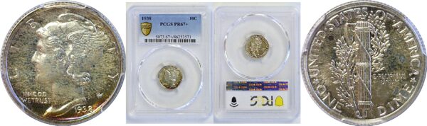 1938 Mercury Dime  -  PCGS PR-67+