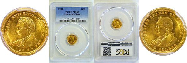 1904 Lewis & Clark $1 Gold Commemorative  -  PCGS MS-63