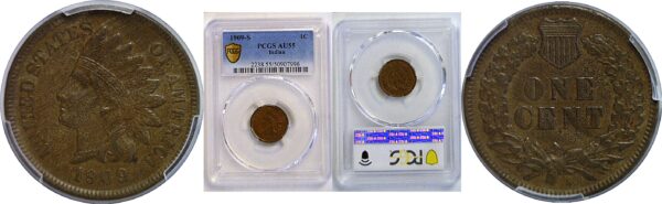 1909-S Indian Head Cent  -  PCGS AU-55