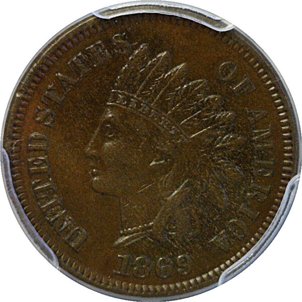 1869 Indian Head Cent  -  PCGS AU-53 - Image 2