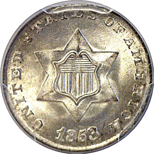1853 Silver Three Cent. -  PCGS MS-67 - Image 2