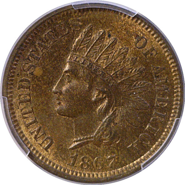 1867 Indian Head Cent  -  PCGS MS-64 RB - Image 2