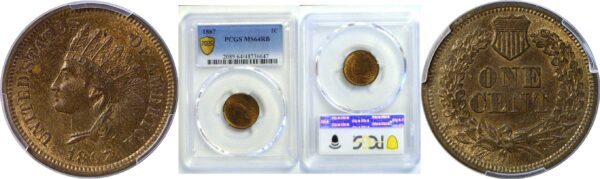1867 Indian Head Cent  -  PCGS MS-64 RB