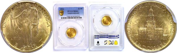 1926 $2 1/2 Sesquicentennial Gold Commemorative  -  PCGS MS-64