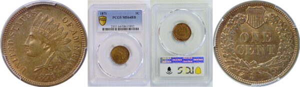 1871 Indian Head Cent. -  PCGS MS-64 RB