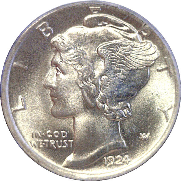 1924-D Mercury Dime. -  PCG MS-65 FB - Image 2
