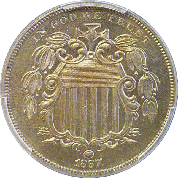 1867 No Rays.  Shield Nickel  -  PCGS PR-64 - Image 2