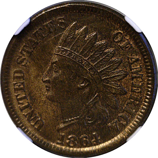 1864 Bronze.  Indian Head Cent. -  NGC MS-64 BN - Image 2