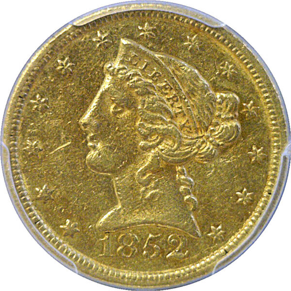 1852-C $5 Liberty. -  PCGS AU-53 - Image 2