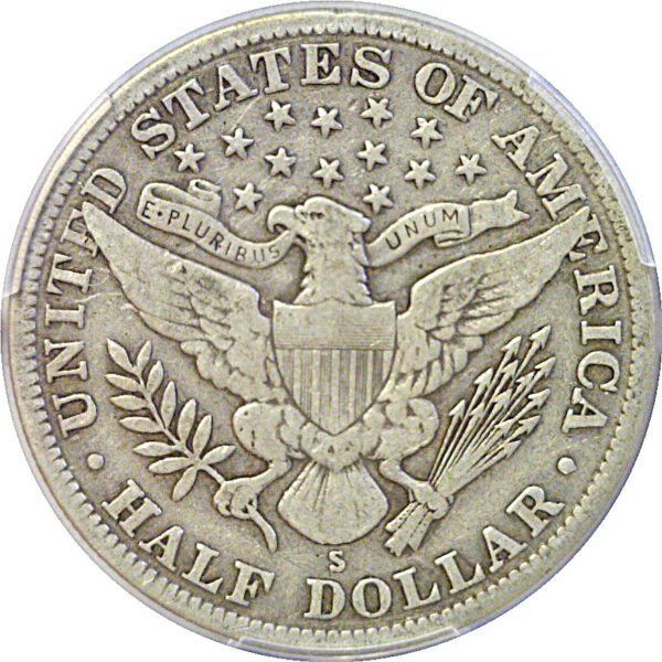 1914-S Barber Half Dollar  -  PCGS F-15  CAC - Image 3