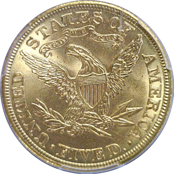 1908 $5 Liberty  -  PCGS MS-65+ - Image 3