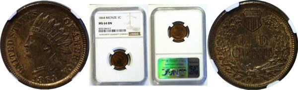1864 Bronze.  Indian Head Cent. -  NGC MS-64 BN