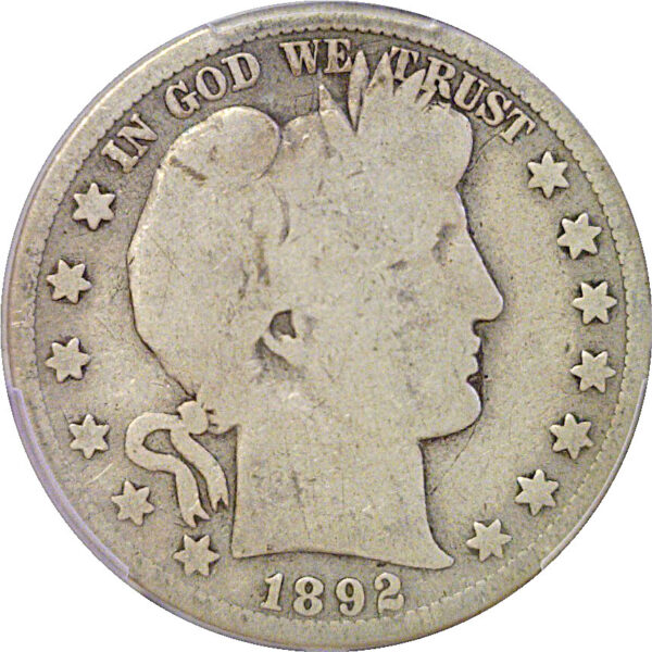 1892-S Barber Half Dollar  -  PCGS G-4  CAC - Image 2