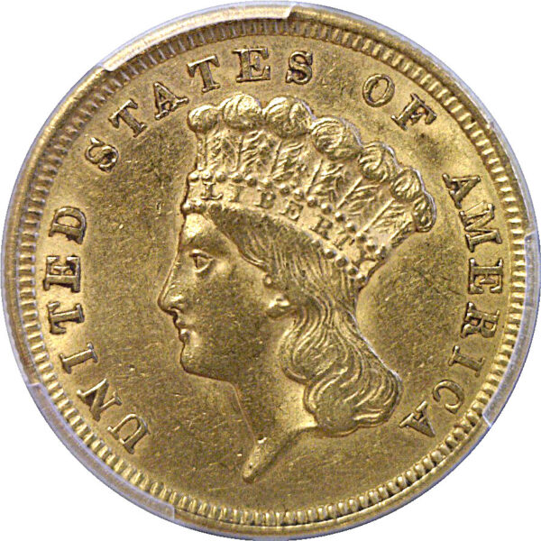1854 $3 Princess  -  PCGS AU-53 - Image 2