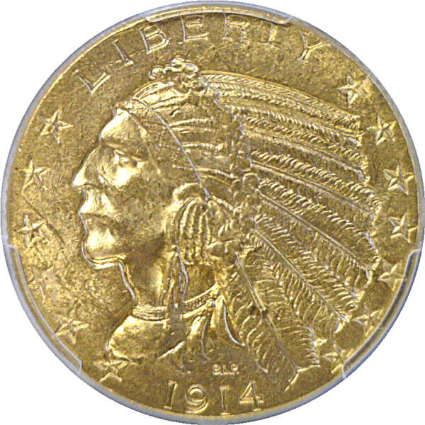 1914 $5 Indian  -  PCGS MS-63+  CAC - Image 2