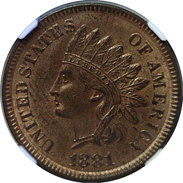 1881 Indian Head Cent. -  NGC MS-64 RB - Image 2