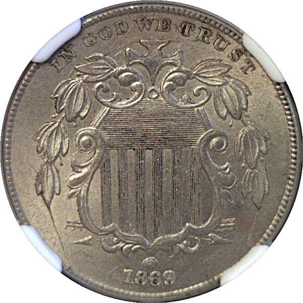 1869 Shield Nickel. -  NGC MS-63 - Image 2