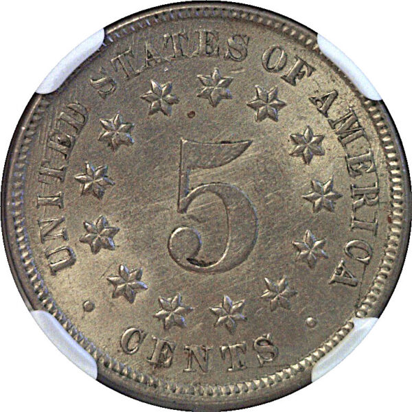 1869 Shield Nickel. -  NGC MS-63 - Image 3